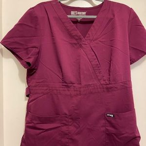 Grey’s Anatomy by Barco professional wear Scrub top- burgundy